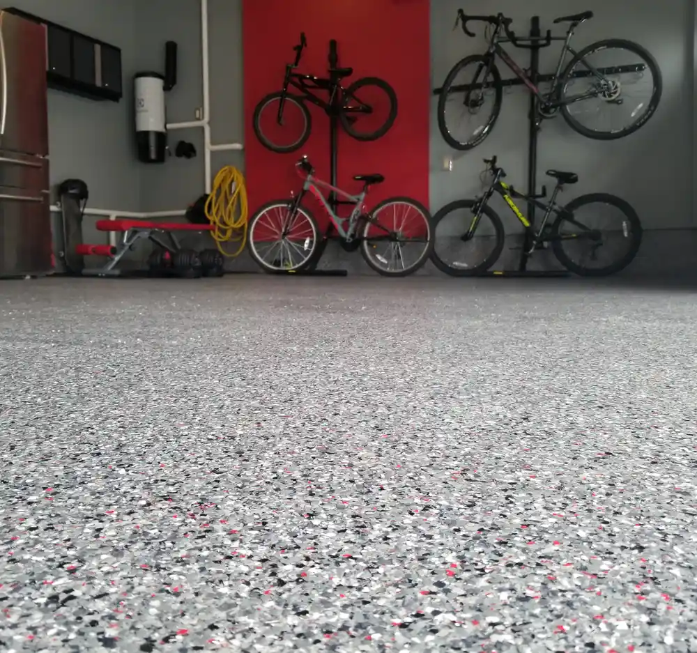 Garage floor coating polyaspartic system