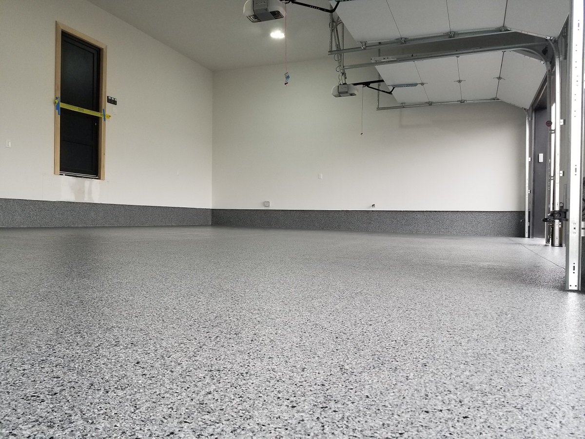 garage open flooring flakes system