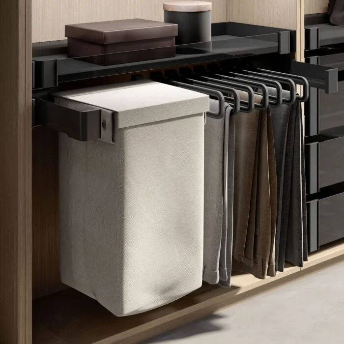 Walk-In Closet 9 Modern Closet - Frame for Pants and Laundry Baskets