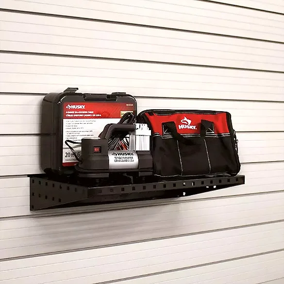 Orgaspaces garage slatwall, wall storage, Shelf black, steel shelf