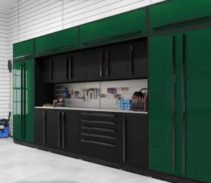 large garage cabinets steel dark green