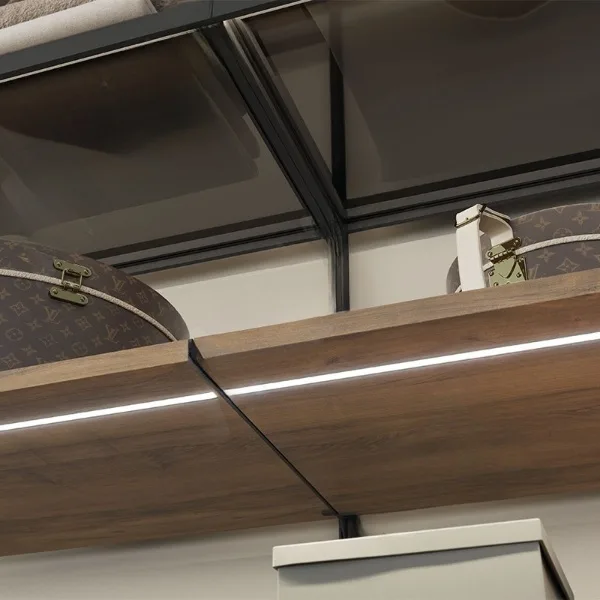 Walk-In Closet 31 Flexline Closet Shelf with LED Strip lighting