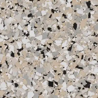 Cabin Fever Flakes Floor coating System by Orga Spaces