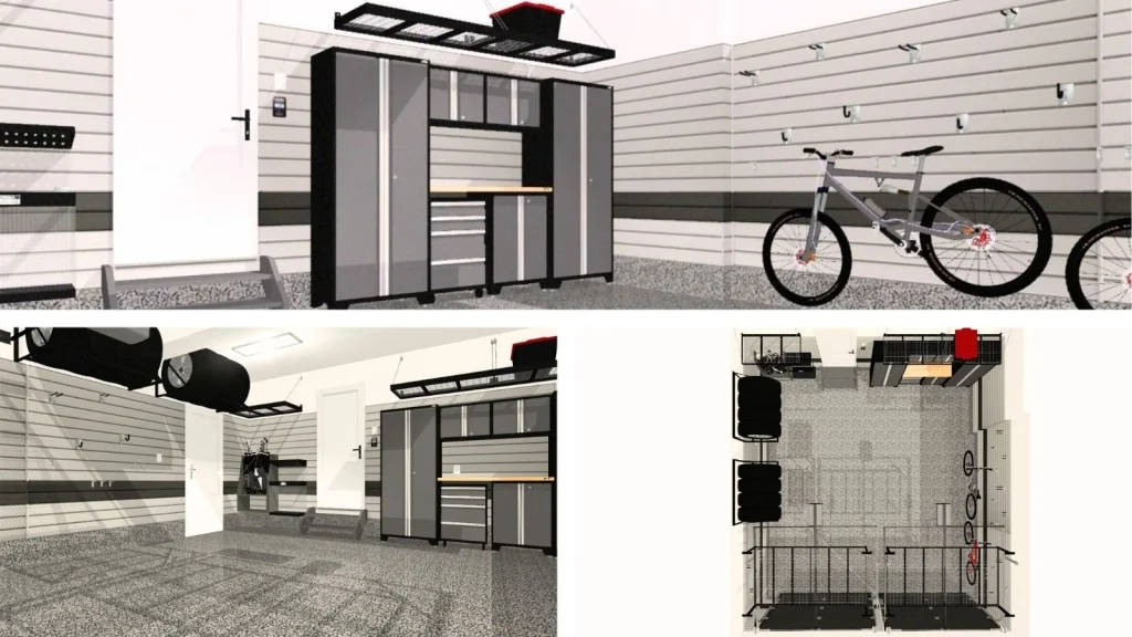 A Complete Garage Transformation in Dallas-Fort Worth 2 3D Design - 2 car garage
