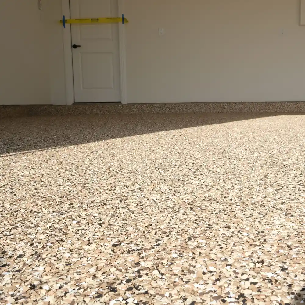 Garage floor coating in Dallas Outback color