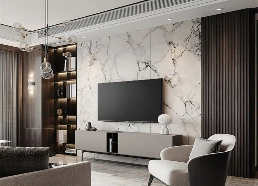 TV unit wall deco accent background