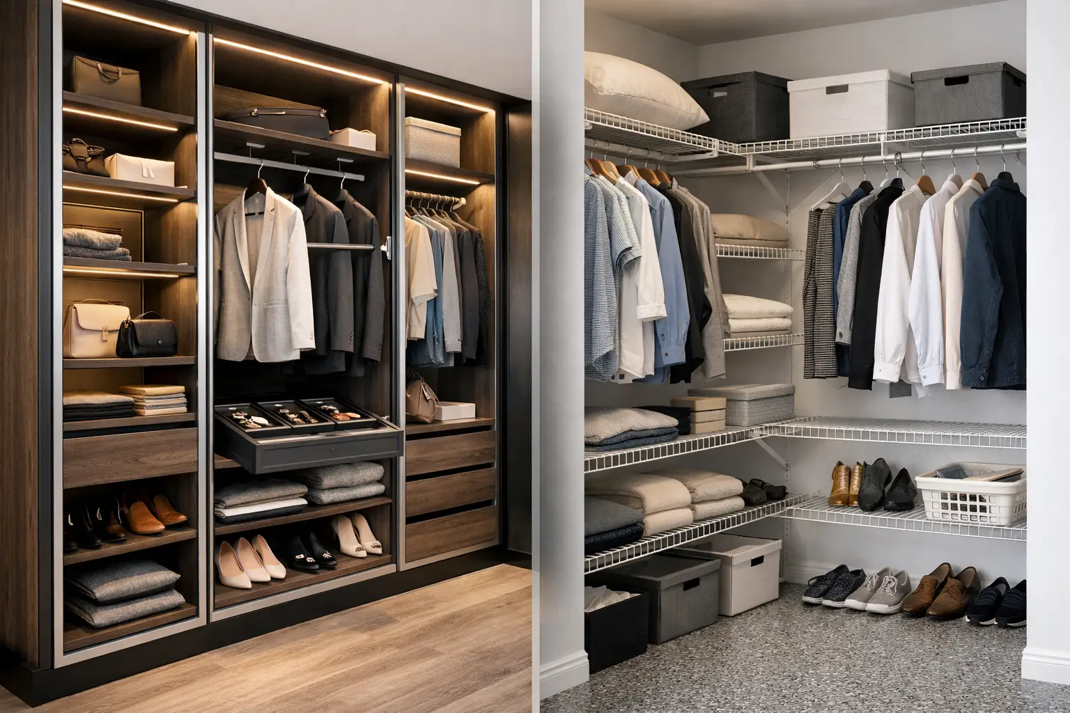 Custom Closets vs Wire Shelving