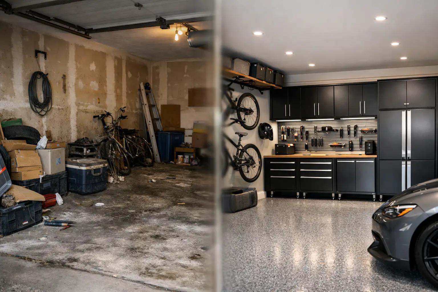 Garage Transformation Before and After Results
